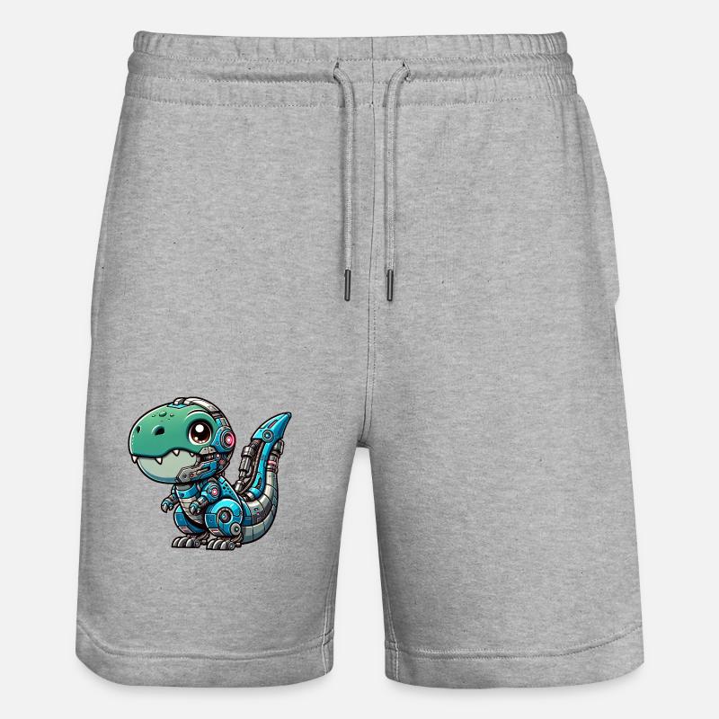 Mignon T-Rex Cyborg, Robo-Dinosaure - Short de jogging bio TRAINER Stanley/Stella unisexe - gris chiné