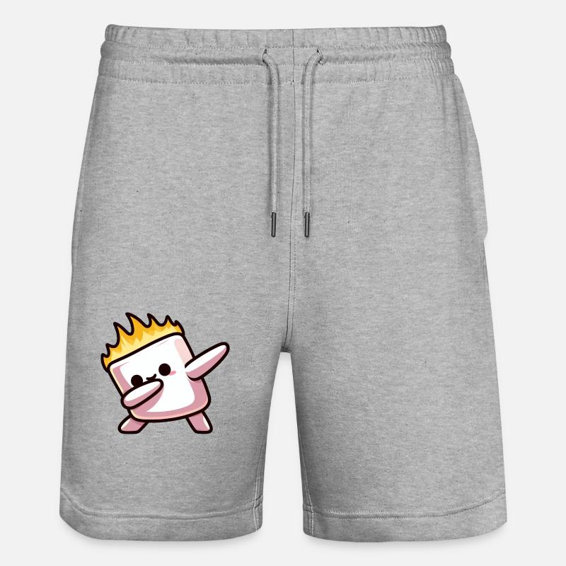 Marshmallow Fire Flame Grilling Dab - Short de jogging bio TRAINER Stanley/Stella unisexe - gris chiné