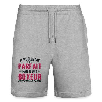 Not perfect but boxer - Stanley/Stella Trainer Unisex Organic Jogging Shorts - heather grey - Front - Nik (191cm) & Marisol (170cm)