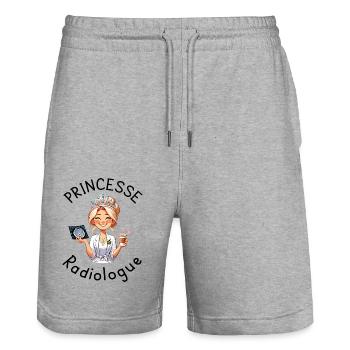 Princesse Radiologue Femme Radiologie - Short de jogging bio TRAINER Stanley/Stella unisexe - gris chiné - Devant - Nik (191cm) & Marisol (170cm)