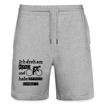 Radfahrer Spruch Fahrrad Rad Sport lustig Geschenk - Stanley/Stella Unisex Bio Joggingshorts Trainer  - Grau meliert - Vorne - Nik (191cm) & Marisol (170cm)