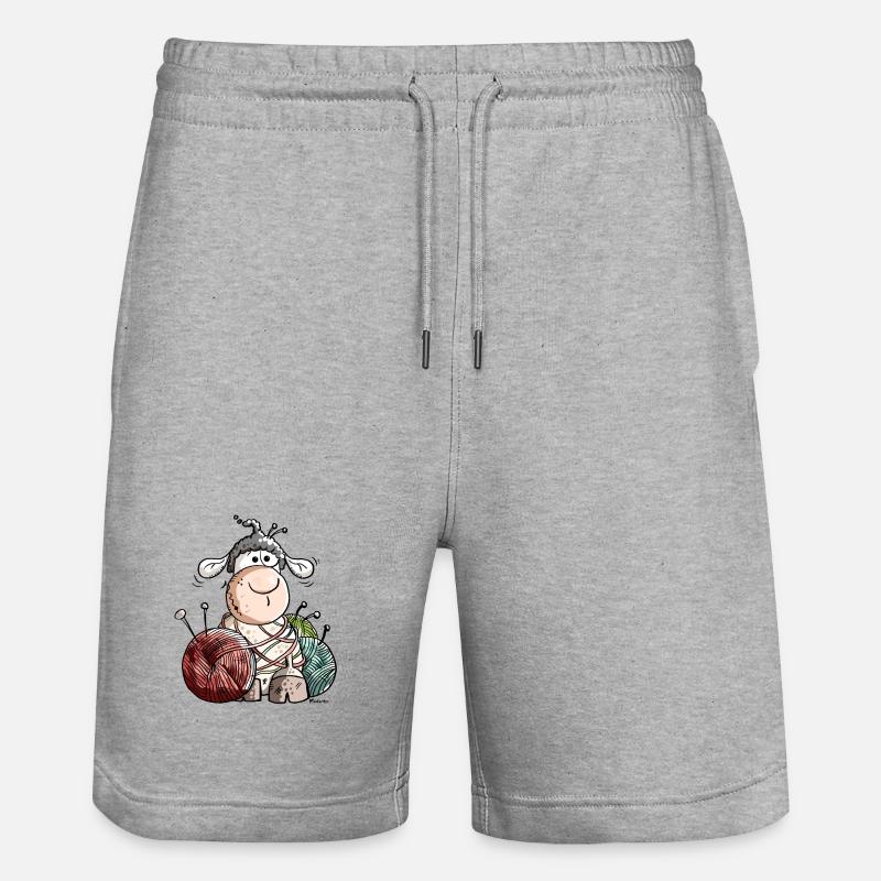 Mouton avec une boule de laine - Short de jogging bio TRAINER Stanley/Stella unisexe - gris chiné