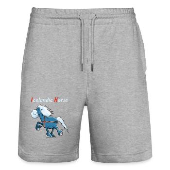 Isländer on Tour - Stanley/Stella Unisex Bio Joggingshorts Trainer  - Grau meliert - Vorne - Nik (191cm) & Marisol (170cm)