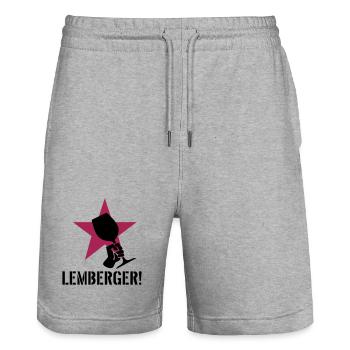 Lemberg Revolution - Stanley/Stella Trainer Unisex Organic Jogging Shorts - heather grey - Front - Nik (191cm) & Marisol (170cm)