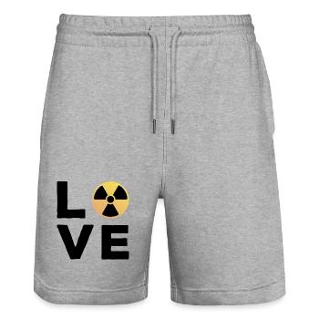 Love Cadeau Manip radio Radiologue Radiologie - Short de jogging bio TRAINER Stanley/Stella unisexe - gris chiné - Devant - Nik (191cm) & Marisol (170cm)