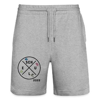 Schule 2022 - Stanley/Stella Unisex Bio Joggingshorts Trainer  - Grau meliert - Vorne - Nik (191cm) & Marisol (170cm)