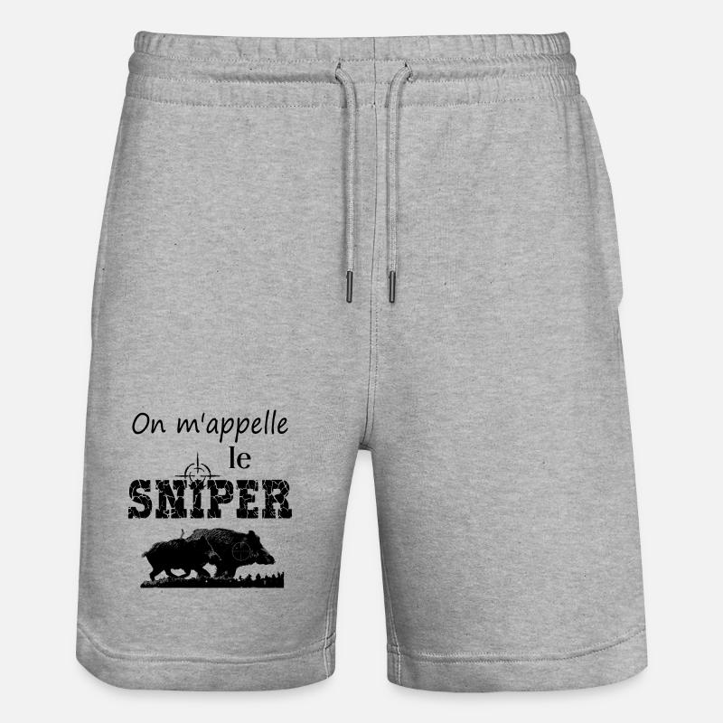 On m'appelle le SNIPER - Short de jogging bio TRAINER Stanley/Stella unisexe - gris chiné