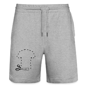 Pattern cutting t shirt - Stanley/Stella Trainer Unisex Organic Jogging Shorts - heather grey - Front - Nik (191cm) & Marisol (170cm)