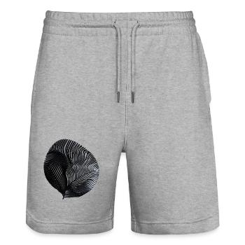Schwarz-Weiße Rippenspirale - Stanley/Stella Unisex Bio Joggingshorts Trainer  - Grau meliert - Vorne - Nik (191cm) & Marisol (170cm)