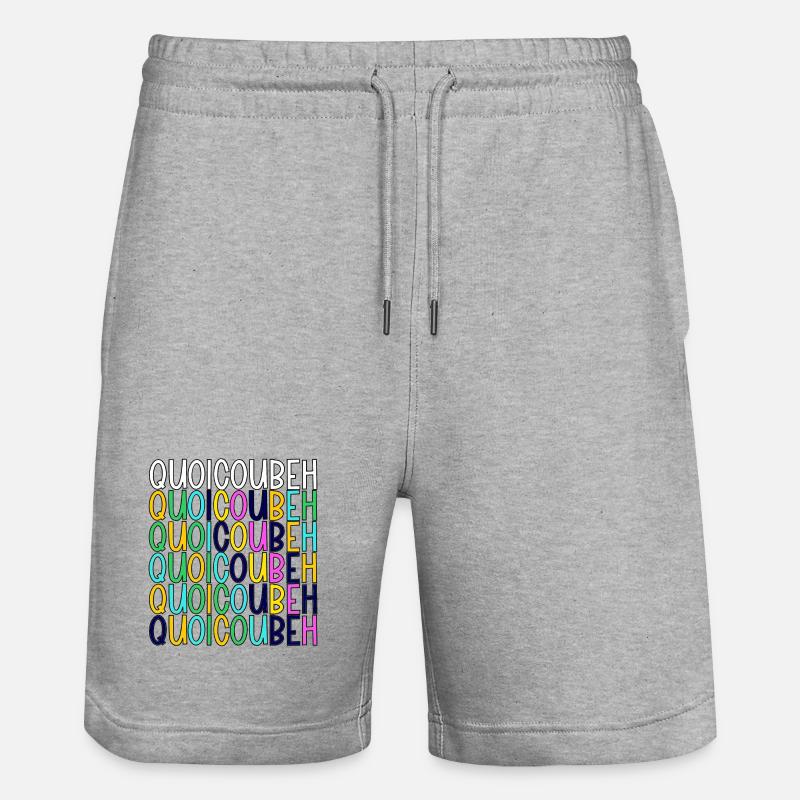 WhatCouBeH Regenbogen-Gitter - Stanley/Stella Unisex Bio Joggingshorts Trainer  - Grau meliert