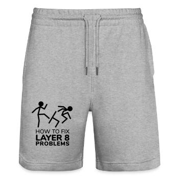 How to fix layer 8 problems IT Humor - Stanley/Stella Unisex Bio Joggingshorts Trainer  - Grau meliert - Vorne - Nik (191cm) & Marisol (170cm)