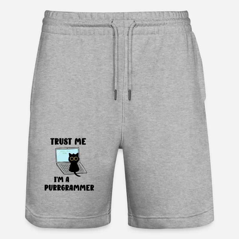 Croyez-moi, je suis un ronronneur - Short de jogging bio TRAINER Stanley/Stella unisexe - gris chiné