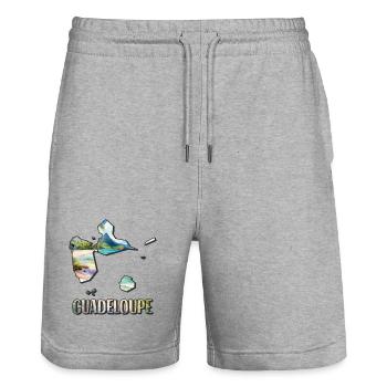 Aquarell Landkarte Guadeloupe - Stanley/Stella Unisex Bio Joggingshorts Trainer  - Grau meliert - Vorne - Nik (191cm) & Marisol (170cm)