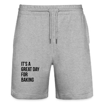 Bäcker - Stanley/Stella Unisex Bio Joggingshorts Trainer  - Grau meliert - Vorne - Nik (191cm) & Marisol (170cm)