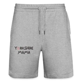YORKSHIRE MAMA - Stanley/Stella Unisex Bio Joggingshorts Trainer  - Grau meliert - Vorne - Nik (191cm) & Marisol (170cm)