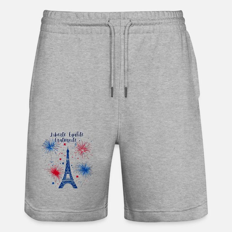 Liberté Egalité Fraternité - Short de jogging bio TRAINER Stanley/Stella unisexe - gris chiné