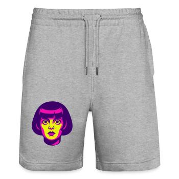 Hypno Beauty 60s - Stanley/Stella Trainer Unisex Organic Jogging Shorts - heather grey - Front - Nik (191cm) & Marisol (170cm)