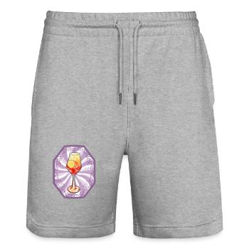 Summer Cocktail Illustration - Stanley/Stella Unisex Bio Joggingshorts Trainer  - Grau meliert - Vorne - Nik (191cm) & Marisol (170cm)