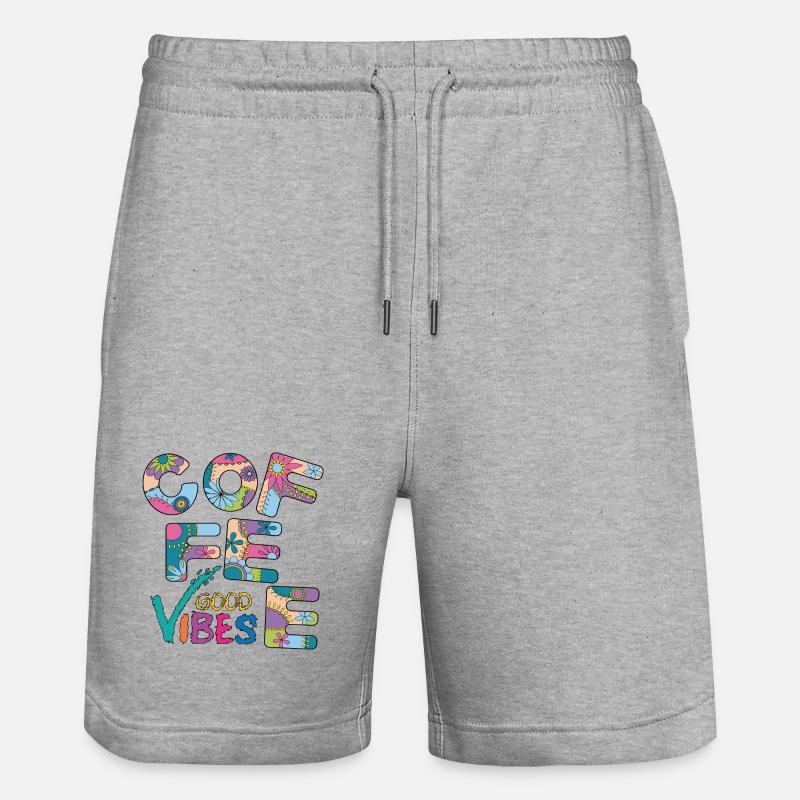 Vibrations du café - Short de jogging bio TRAINER Stanley/Stella unisexe - gris chiné