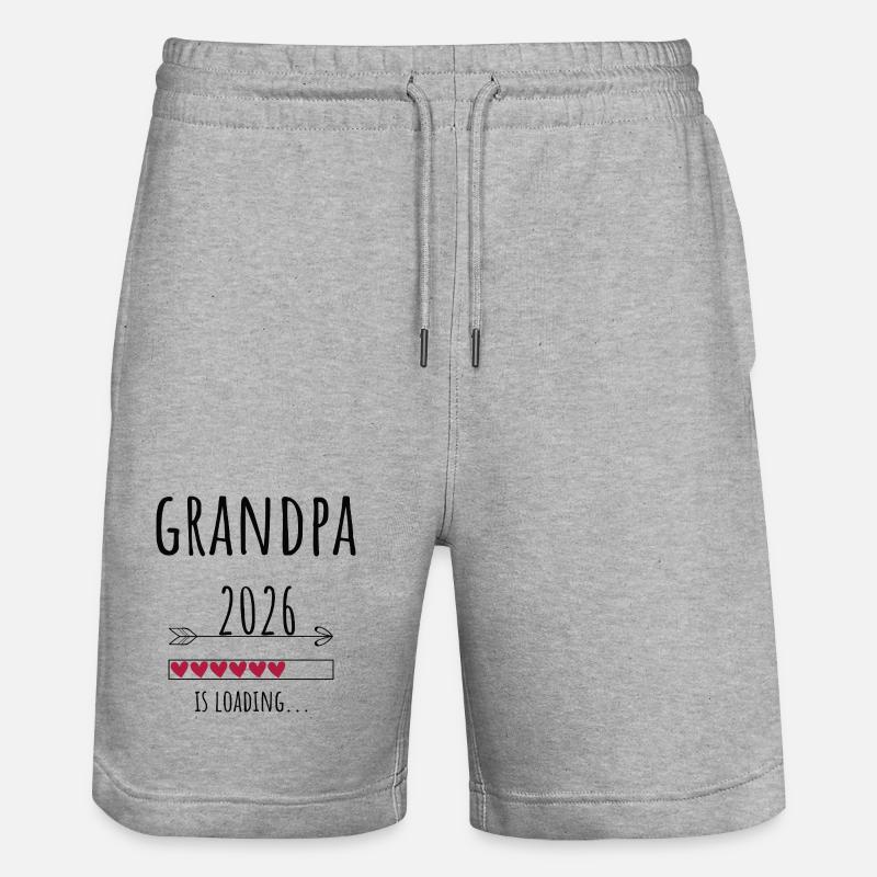 Papy en devenir 2026 Cadeau Grossesse - Short de jogging bio TRAINER Stanley/Stella unisexe - gris chiné
