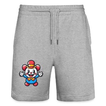 Halloween Clown Niedlich Comic - Stanley/Stella Unisex Bio Joggingshorts Trainer  - Grau meliert - Vorne - Nik (191cm) & Marisol (170cm)