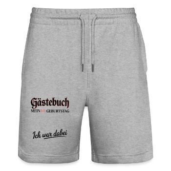 40th Birthday T-Shirt – The Legendary Forty - Stanley/Stella Trainer Unisex Organic Jogging Shorts - heather grey - Front - Nik (191cm) & Marisol (170cm)