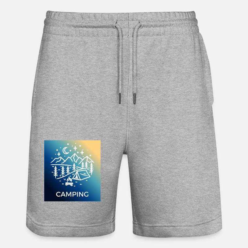 Nuit Forêt Camping Camping - Short de jogging bio TRAINER Stanley/Stella unisexe - gris chiné