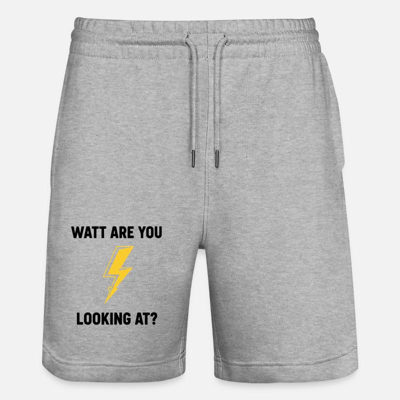 Watt Regardez-vous la conception du boulon - Short de jogging bio TRAINER Stanley/Stella unisexe - gris chiné