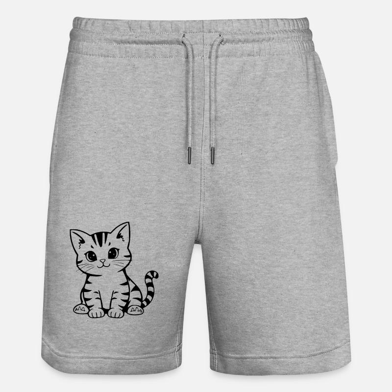 Cadeau de Noël Chat chaton Chat - Short de jogging bio TRAINER Stanley/Stella unisexe - gris chiné