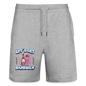 Let's Get Bubbly – Prosecco Spritz Vibes, Bachelor Party - Stanley/Stella Trainer Unisex Organic Jogging Shorts - heather grey - Front - Nik (191cm) & Marisol (170cm)