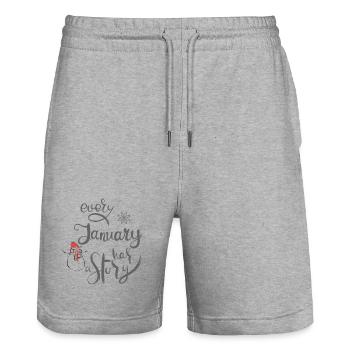January - Stanley/Stella Trainer Unisex Organic Jogging Shorts - heather grey - Front - Nik (191cm) & Marisol (170cm)