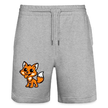 Bande dessinée Fox - Short de jogging bio TRAINER Stanley/Stella unisexe - gris chiné - Devant - Nik (191cm) & Marisol (170cm)