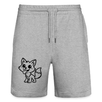 Fuchs Comic Lustig - Stanley/Stella Unisex Bio Joggingshorts Trainer  - Grau meliert - Vorne - Nik (191cm) & Marisol (170cm)