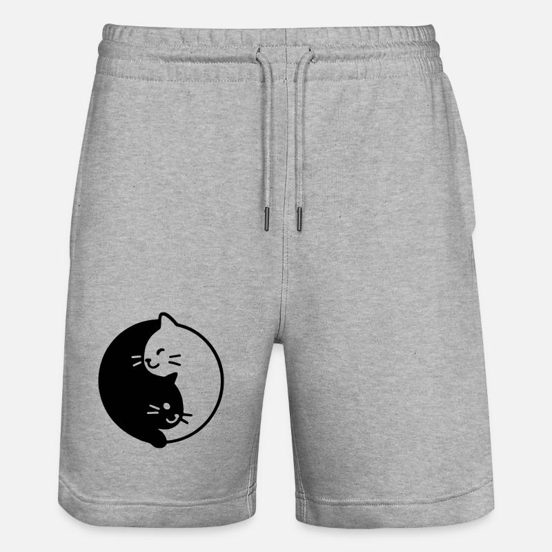 Duo de chats Yin et Yang - Short de jogging bio TRAINER Stanley/Stella unisexe - gris chiné