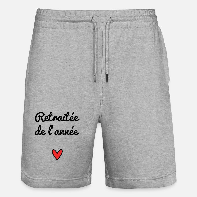 RETRAITEE. RETRAITE. RETRAITEE. RETRAITE - Short de jogging bio TRAINER Stanley/Stella unisexe - gris chiné