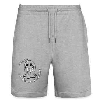Life & Teeth.TR - Stanley/Stella Trainer Unisex Organic Jogging Shorts - heather grey - Front - Nik (191cm) & Marisol (170cm)