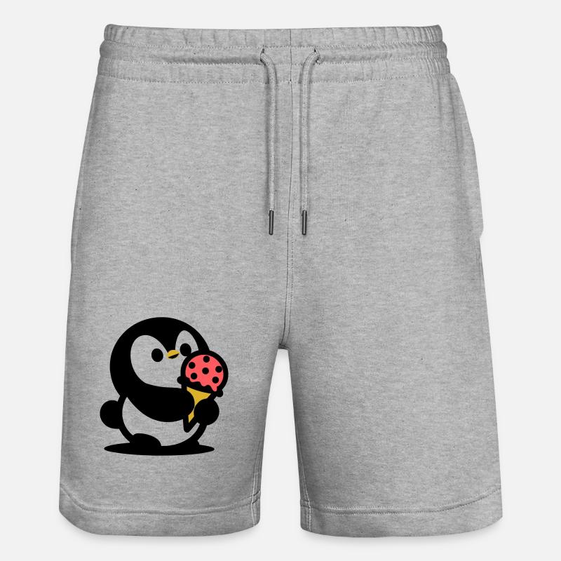 Petit manchot avec de la glace - Short de jogging bio TRAINER Stanley/Stella unisexe - gris chiné