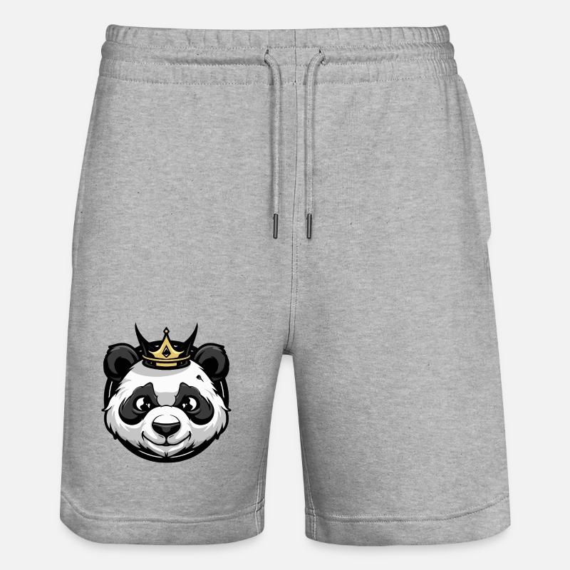Couronne de tête de panda - Short de jogging bio TRAINER Stanley/Stella unisexe - gris chiné