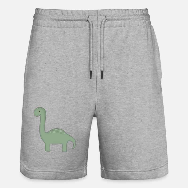 Dessin animé du Dino Vert - Short de jogging bio TRAINER Stanley/Stella unisexe - gris chiné