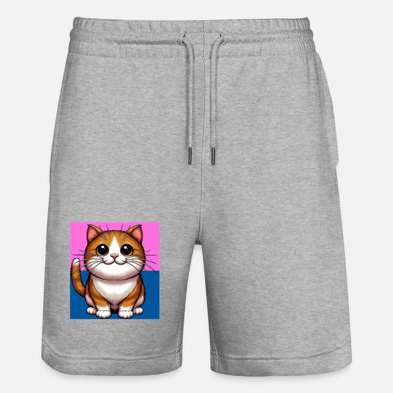 chat - Short de jogging bio TRAINER Stanley/Stella unisexe - gris chiné