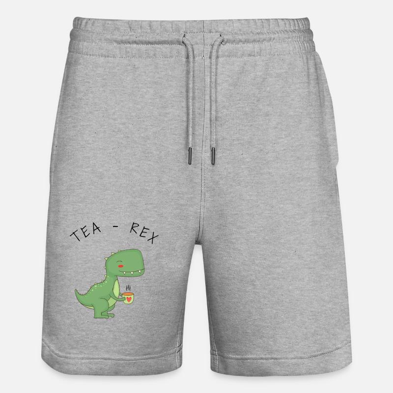 Drôle de thé T-Rex - Short de jogging bio TRAINER Stanley/Stella unisexe - gris chiné