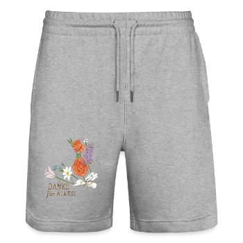 Blumenstrauß Danke - Stanley/Stella Unisex Bio Joggingshorts Trainer  - Grau meliert - Vorne - Nik (191cm) & Marisol (170cm)