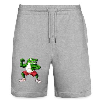 Fitness Crocodile - Short de jogging bio TRAINER Stanley/Stella unisexe - gris chiné - Devant - Nik (191cm) & Marisol (170cm)