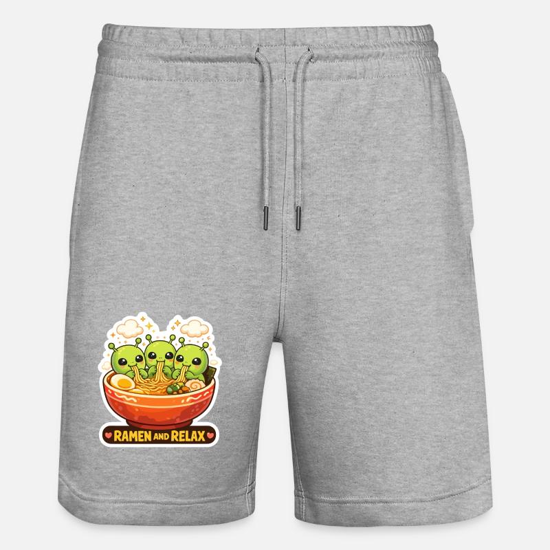 Ramen e Alieni Relax - Pantaloncini da jogger ecologici unisex Trainer di Stanley/Stella - grigio melange