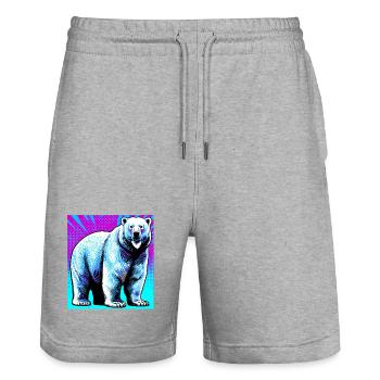 Eisbär - Stanley/Stella Unisex Bio Joggingshorts Trainer  - Grau meliert - Vorne - Nik (191cm) & Marisol (170cm)