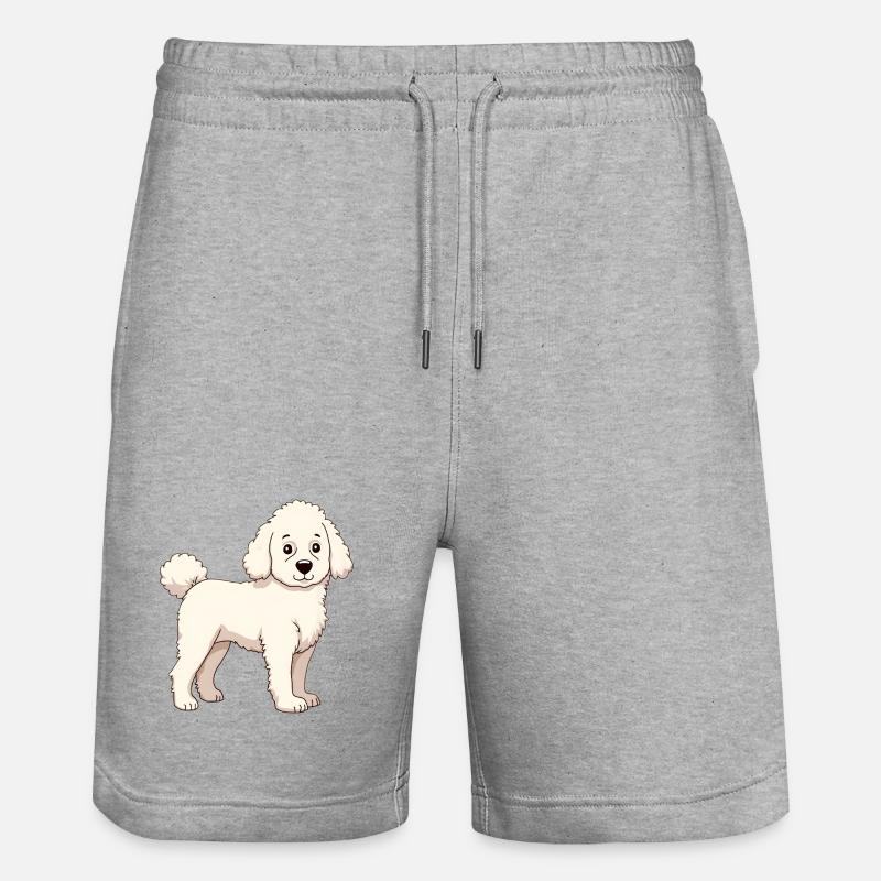 Caniche blanc - Short de jogging bio TRAINER Stanley/Stella unisexe - gris chiné