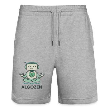 Robot Zen - Stanley/Stella Trainer Unisex Organic Jogging Shorts - heather grey - Front - Nik (191cm) & Marisol (170cm)
