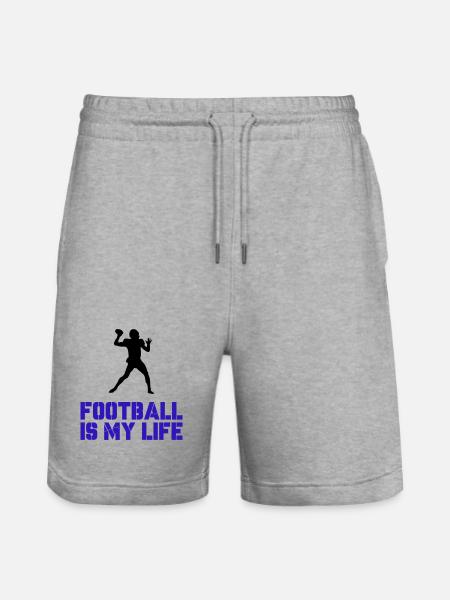 Football is my Life - Stanley/Stella Trainer Unisex Organic Jogging Shorts - heather grey