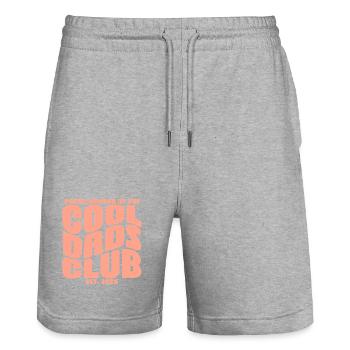Fête des pères cadeau 2026 - Club des papas cool - Short de jogging bio TRAINER Stanley/Stella unisexe - gris chiné - Devant - Nik (191cm) & Marisol (170cm)