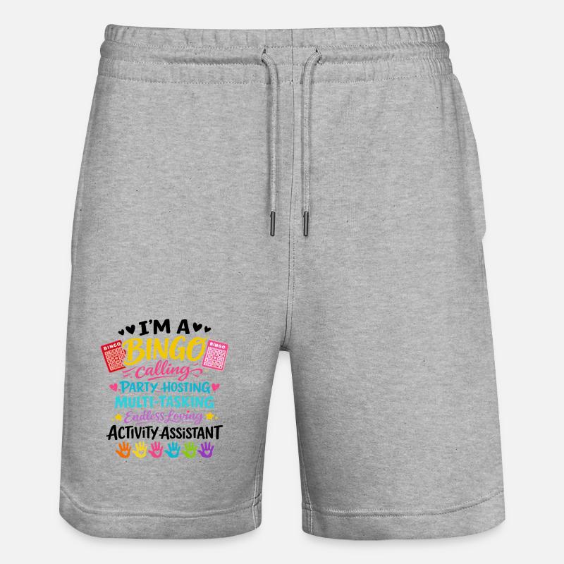 Assistant d'Animation Bingo Activités Cadeau - Short de jogging bio TRAINER Stanley/Stella unisexe - gris chiné